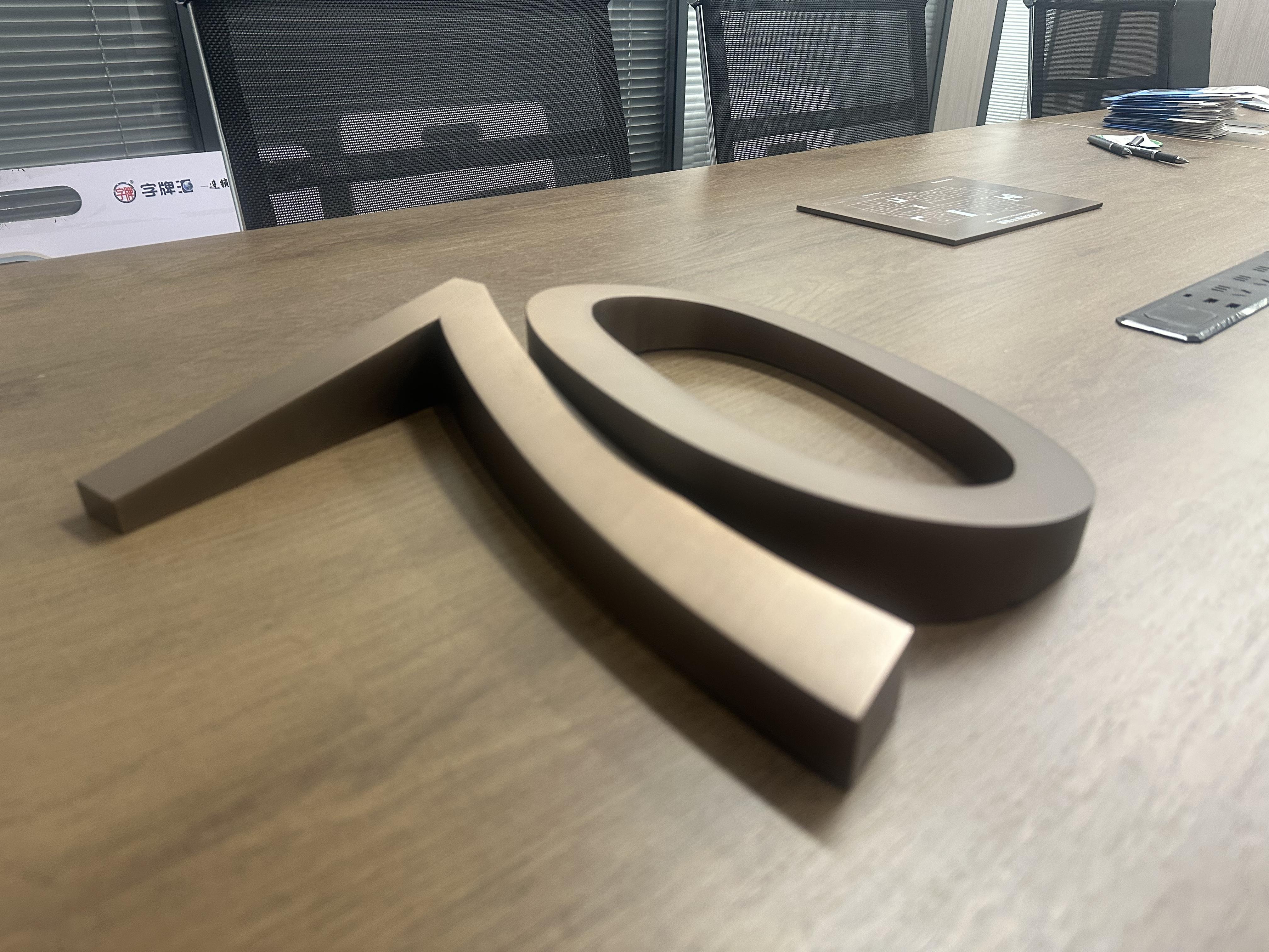 不锈钢字电镀钛金斜面三维立体效果